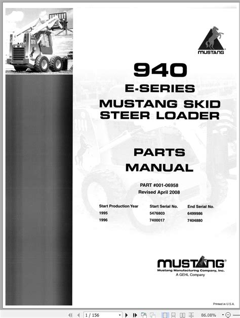 mustang 940e skid steer service manual|mustang 940 skid steer manual.